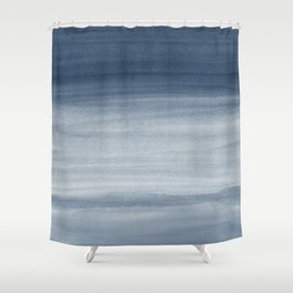 Touching Navy Blue Watercolor Abstract #1 #painting #decor #art #society6 Shower Curtain