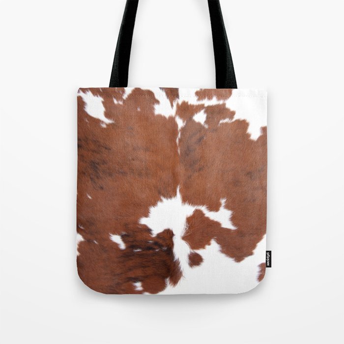 Brown cowhide animal skin print, rustic Tote Bag by cowhide | Society6
