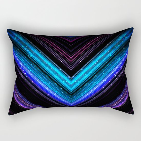 Sparkly metallic blue and purple galaxy lines Rectangular Pillow