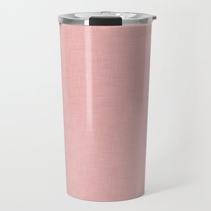 Plain pink fabric texture Travel Mug