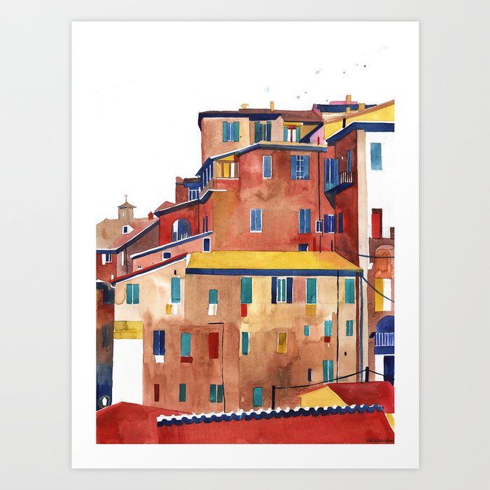 Siena building facade Art Print