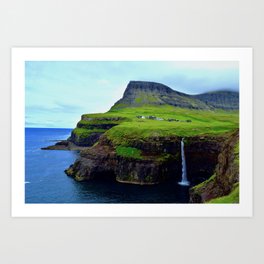 Mulafossur Waterfall - Faroe Islands Art Print