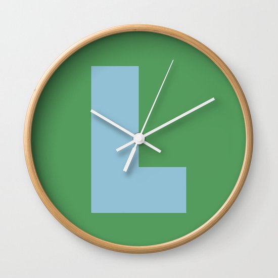 Light Blue L Wall Clock
