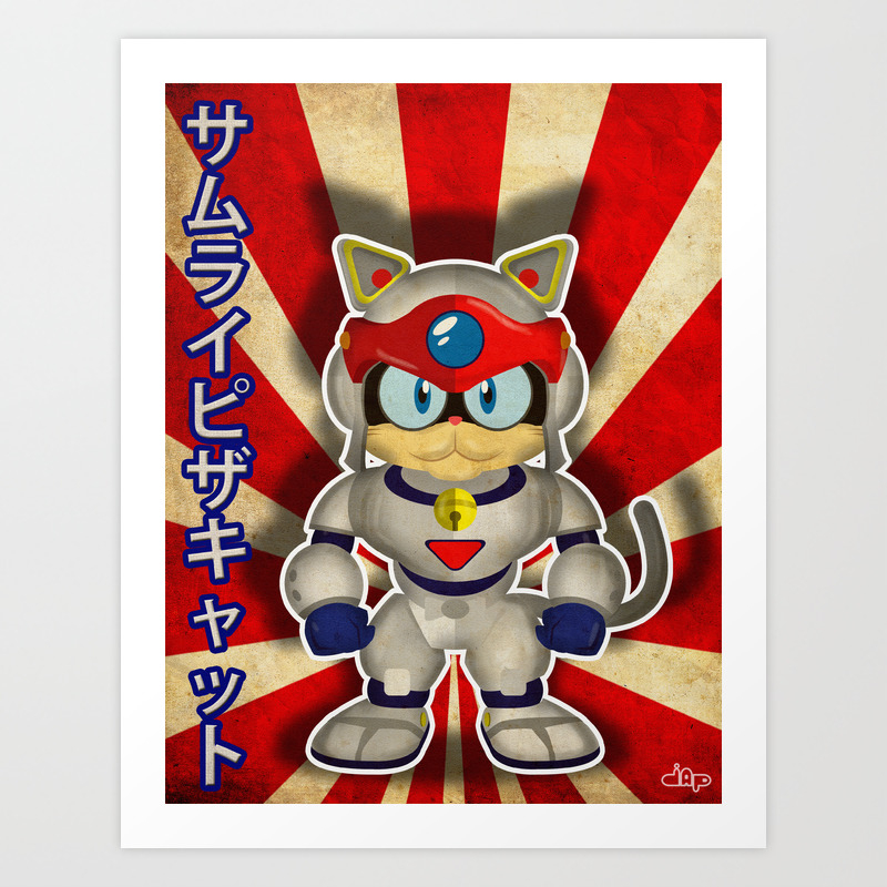 Samurai Pizza Cat Art Print By Japdesign Society6