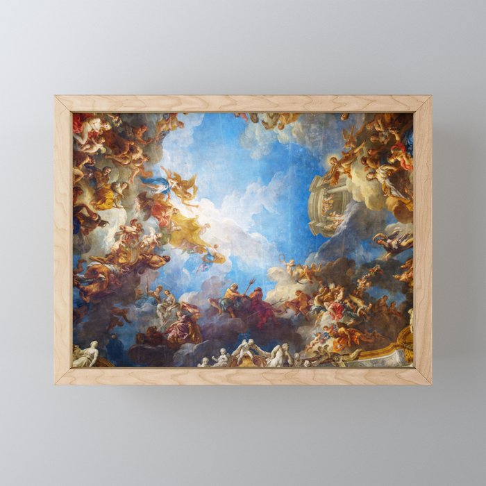 Ceiling painting in Hercules room of the Chateau de Versailles - France Framed Mini Art Print