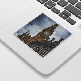 Great Britain Photography - Big Ben Under The Gray Rain Clouds Sticker