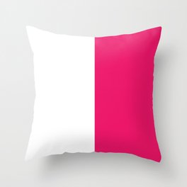 Hot Pink & White Monochromatic Colorblock Pattern Throw Pillow