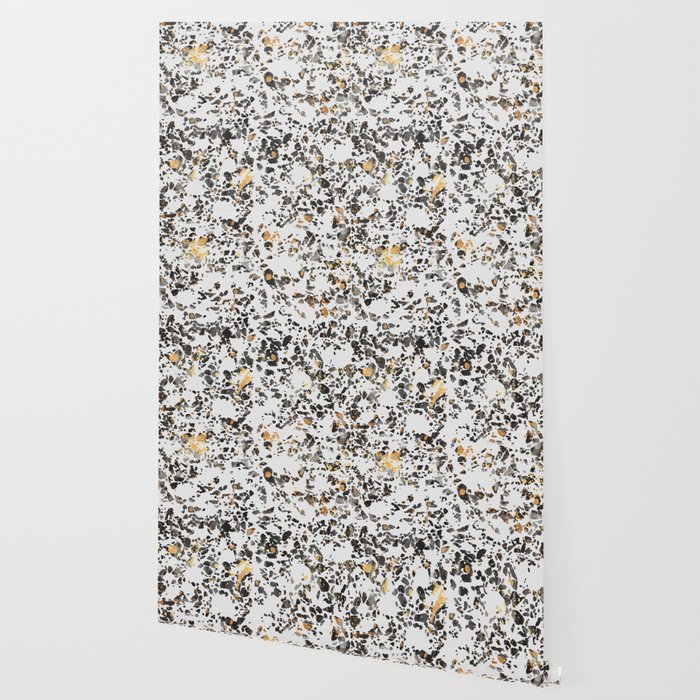 Gold Speckled Terrazzo Wallpaper By Elisabethfredriksson Society6