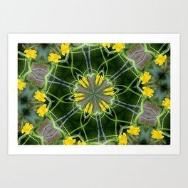 Kaleidoscope - Cucumber Blossom and Trellis Art Print
