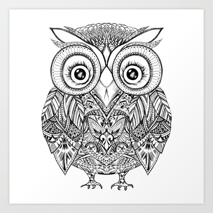 Aztec Cute Owl Art Print by Annie0710 Society6