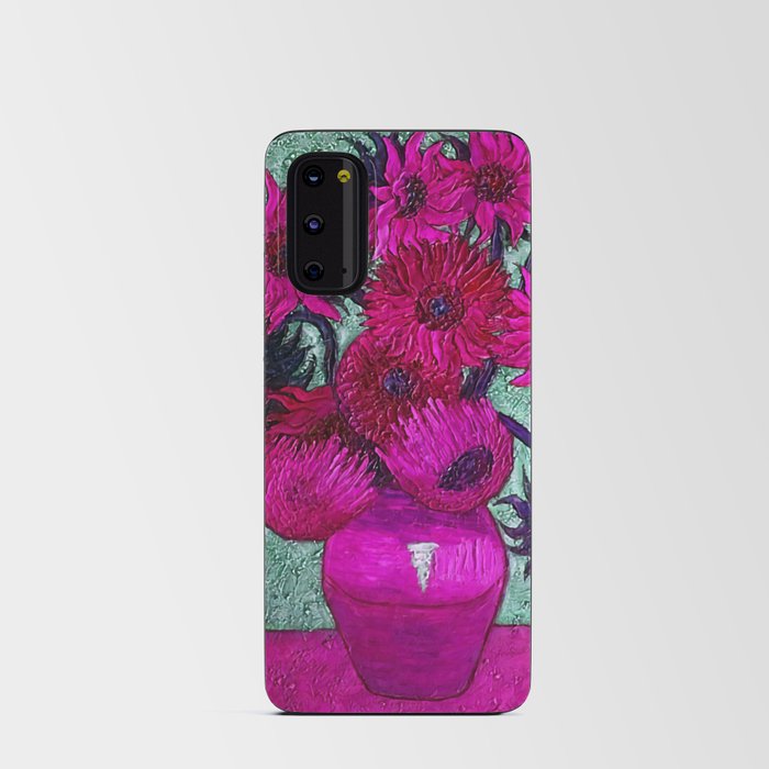 Vincent van Gogh Twelve pink sunflowers in a vase still life portrait painting Android Card Case