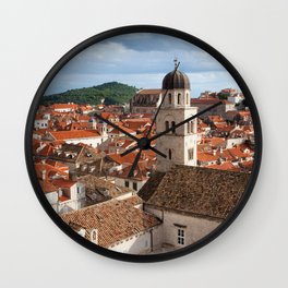 Old Town in Dubrovnik Wall Clock | Cityscape, Monastery, Croatia, Roofs, Historical, Old, Europe, Southern, Houses, Monument 