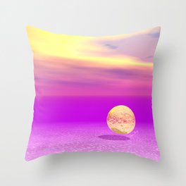 Adrift, Abstract Gold Violet Ocean Throw Pillow