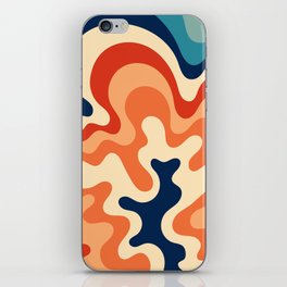 Abstract Blossoming Swirl Art In Retro 70s & 80s Color Palette iPhone Skin