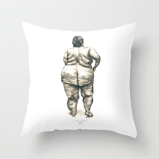 mujer en la ducha Throw Pillow