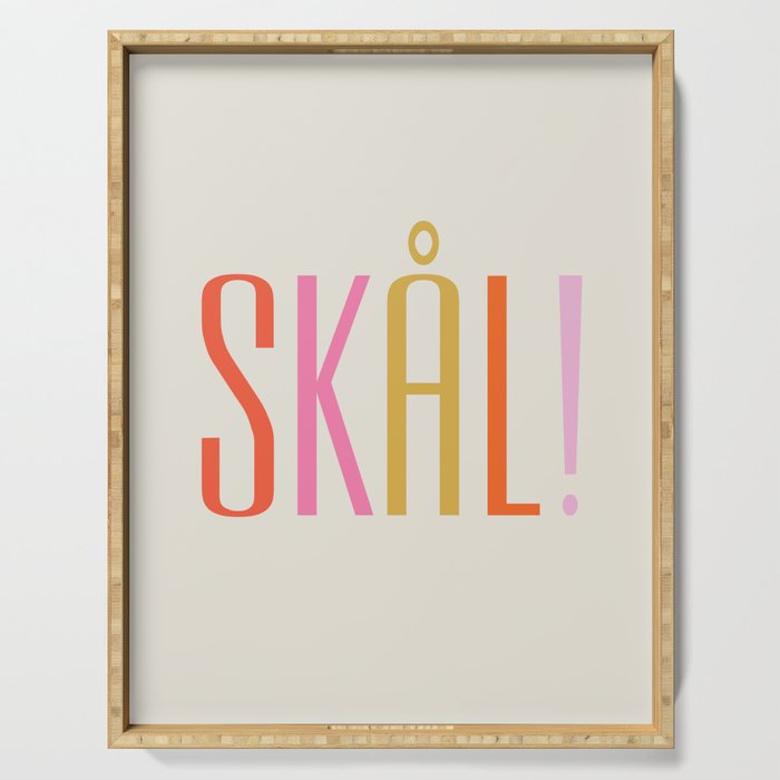 SKÅL! Scandinavian Type Print - Multi-Color Serving Tray