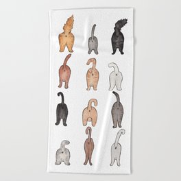 Cat butts Beach Towel