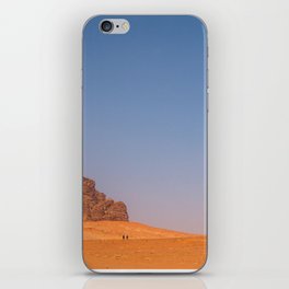 Two lonely hikers in magnificent Wadi Rum desert, Jordan iPhone Skin