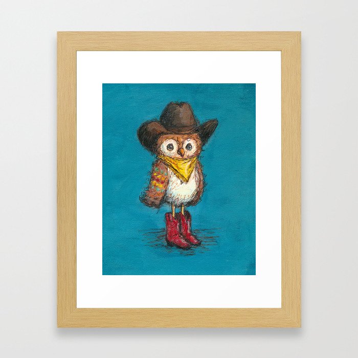 Cowboy Owl Framed Art Print