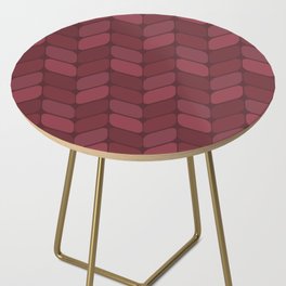 Vintage Diagonal Rectangles Burgundy Side Table