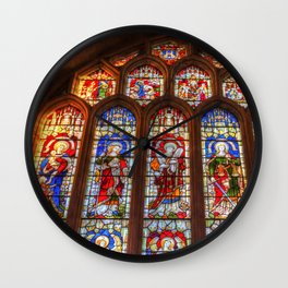 Stained Glass Abbey Window Wall Clock