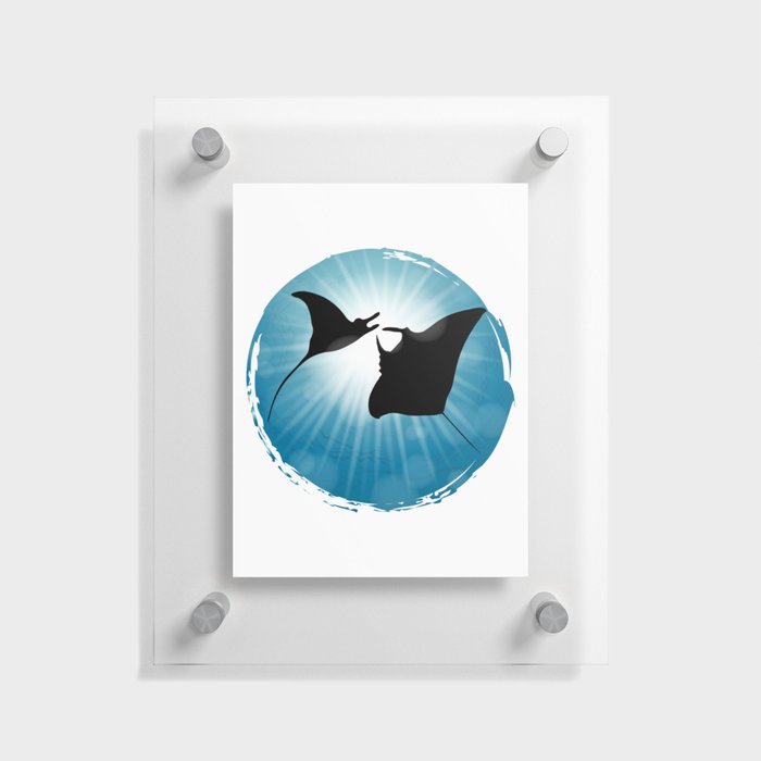Manta Ray Underwater Aquatic Animals Floating Acrylic Print