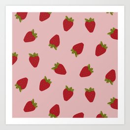 Cute Strawberries Art Print