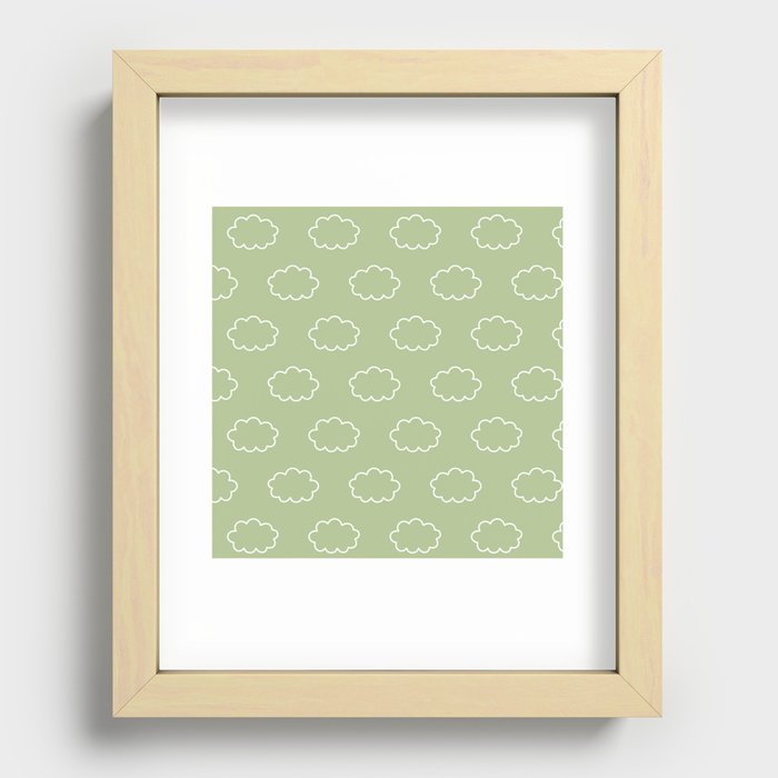 Minimal and modern line drawing cloud pattern 4 Recessed Framed Print