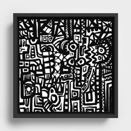 Contemporary Art. Abstract Drawing.  Framed Canvas