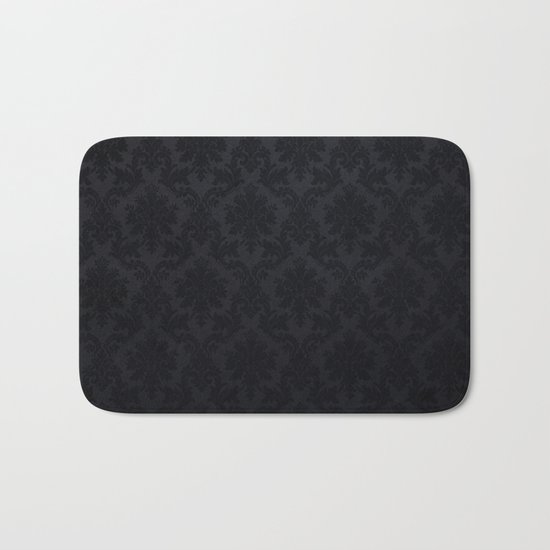 Black damask- Elegant and luxury design Bath Mat