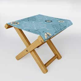 Travel by Compass - Nautical Blue Folding Stool