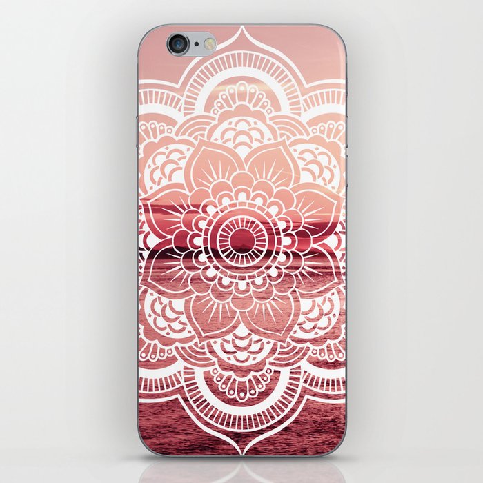 Mandala Water : Living Coral /Rose Pink iPhone Skin