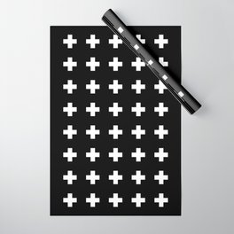 Swiss Cross Black Wrapping Paper