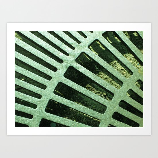 Green Grate Art Print