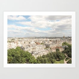 Paris Skyline from the Eiffel Tower in France Art Print