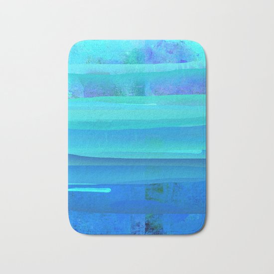 Water Blue Abstract Bath Mat