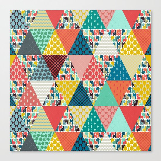 llama geo triangles Canvas Print