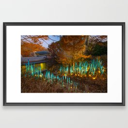Turquoise Reeds and Crystal Bridges Autumn Landscape Framed Art Print