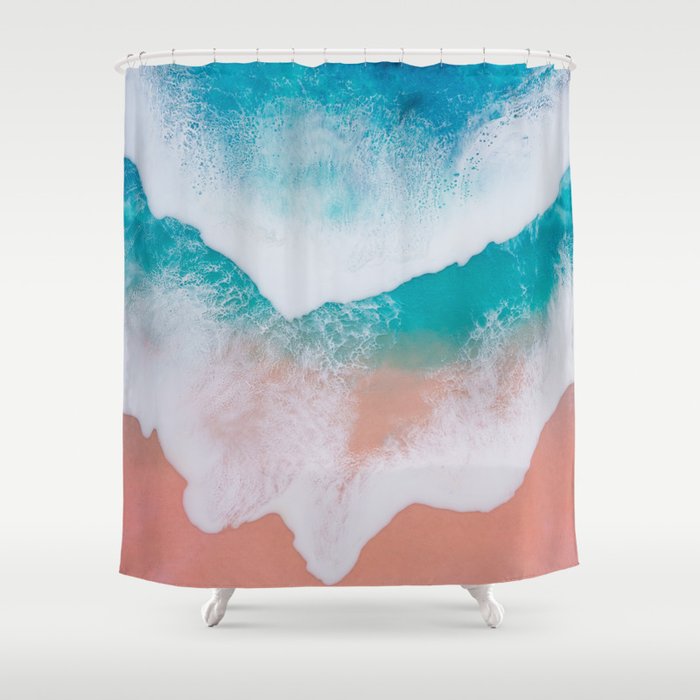 Amazing ocean waves whit epoxy resin Shower Curtain