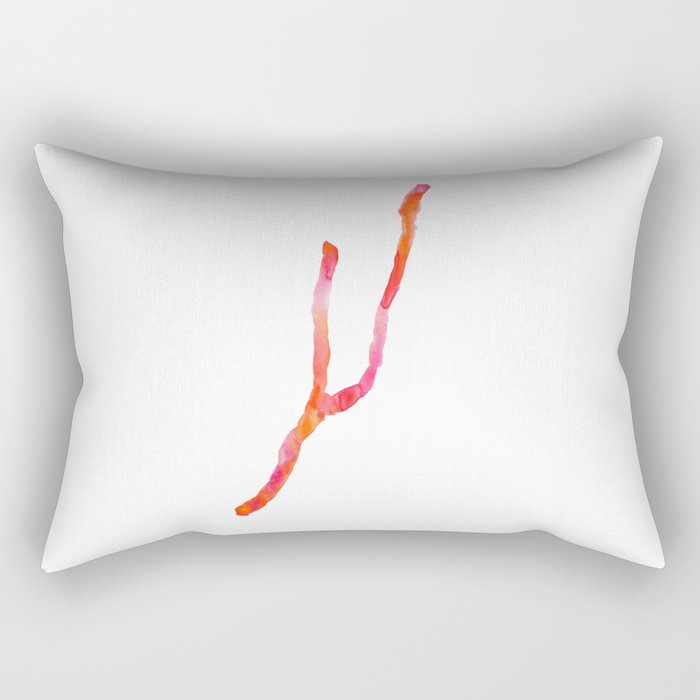 Keuka Lake Watercolor-Orange and Pink Rectangular Pillow