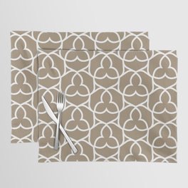 Brown and White Ornamental Shape Pattern 2 Pairs DE 2022 Trending Color Tuscan Mosaic DE6208 Placemat