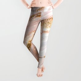 Blush Pink And Gold Liquid Color  Leggings