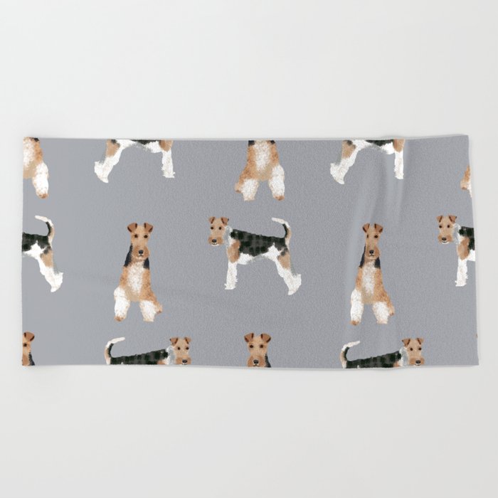 Wire Fox Terrier dog breed pure breed dog lover gifts Beach Towel