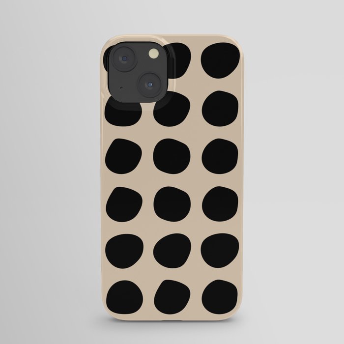 Irregular Polka Dots black and cream iPhone Case