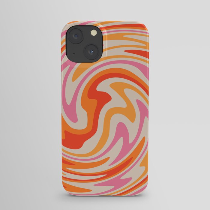 70s Retro Swirl Color Abstract iPhone Case