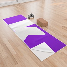 k (White & Violet Letter) Yoga Towel