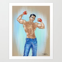 Muscled Guy Art Print