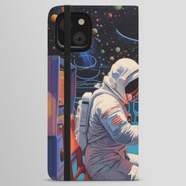 Astronaut Gamer in Space Arcade iPhone Wallet Case