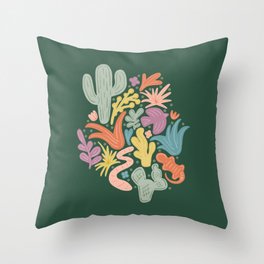 Take Me to the Desert (Dark Green) Throw Pillow