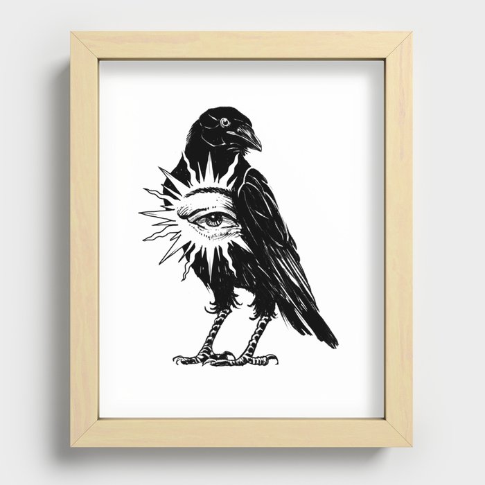 Crow Recessed Framed Print
